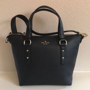 kate spade small penny black satchel crossbody bag